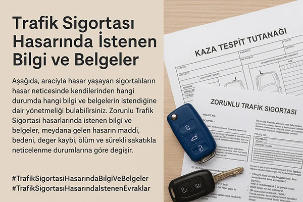Trafik Sigortası Hasarında İstenen Bilgi ve Belgeler
